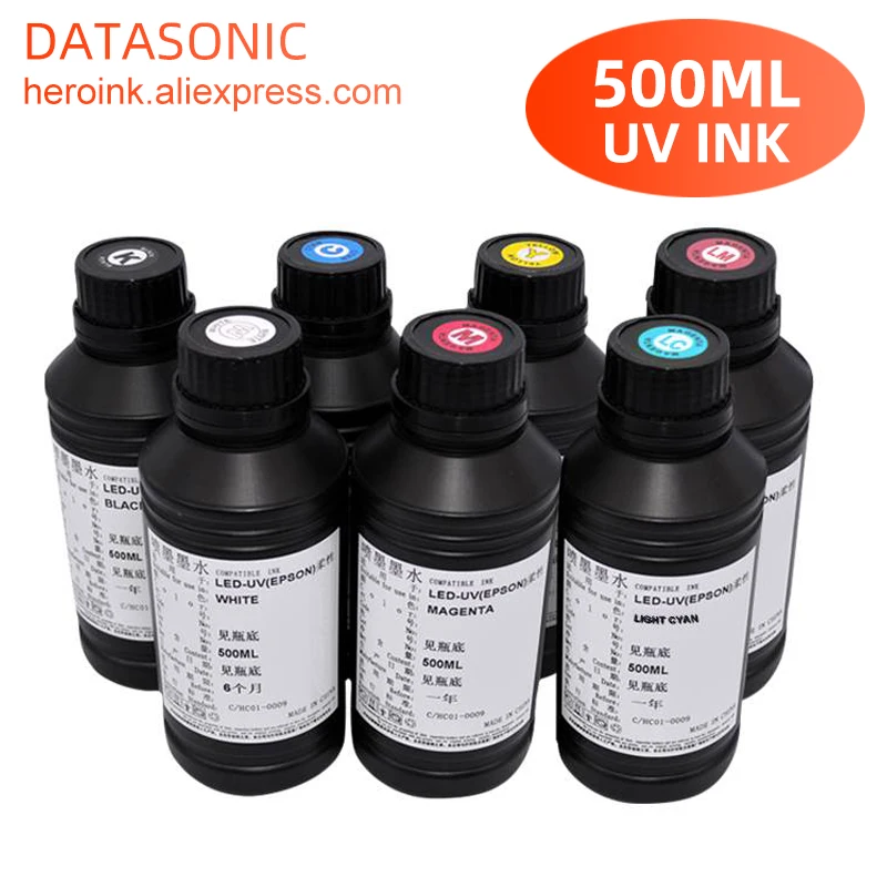 Solvent Printer Ink - Bouteille d'encre UV LED de 500ML,